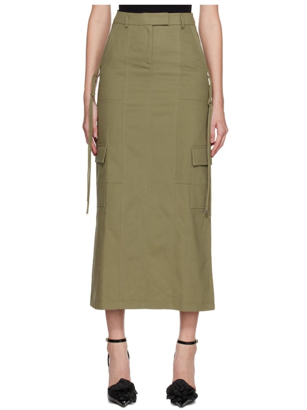 bec + bridge Olive Green Maxi Skirt